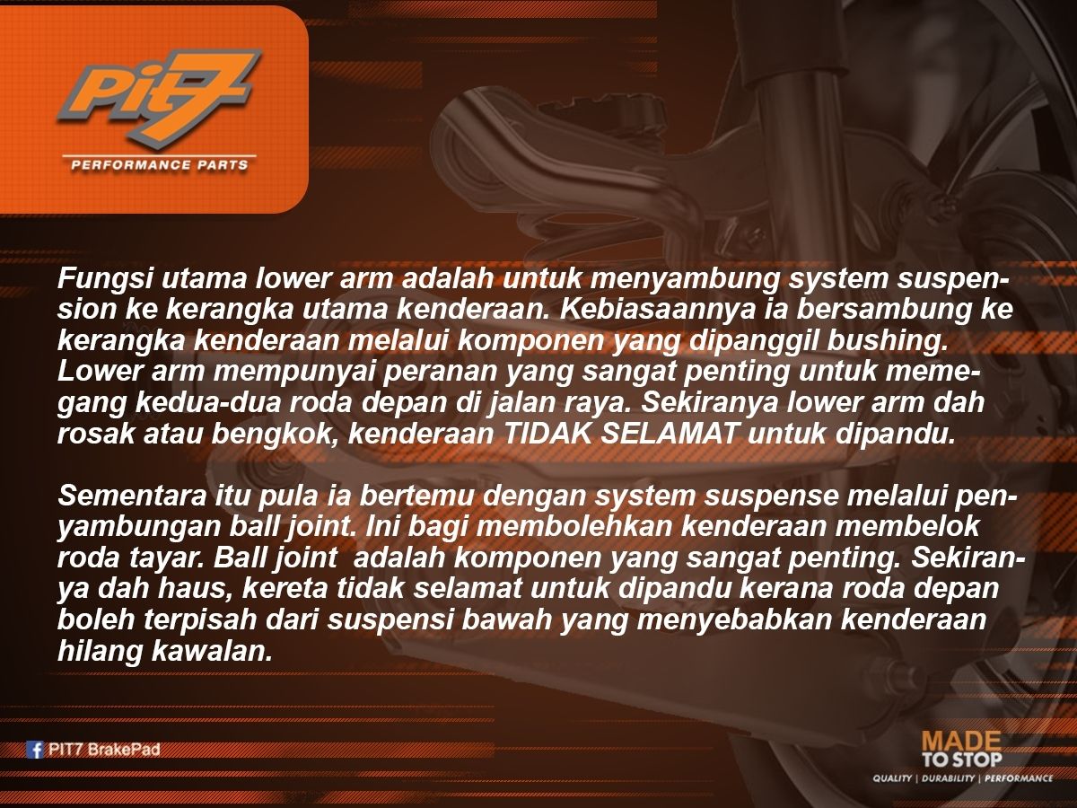 Tanda Lower Arm Rosak Perlu Di Ganti Pit7 Performance Parts